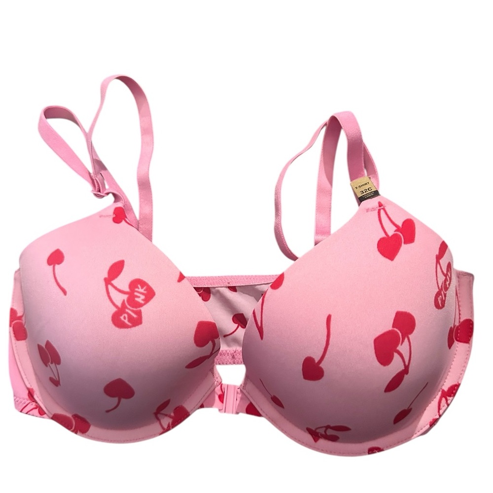 Victoria’s Secret Pink Cherry Print Bra 32C New